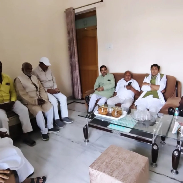 Allahabad MP Ujjwal Raman Singh, while visiting various areas of Chaka block