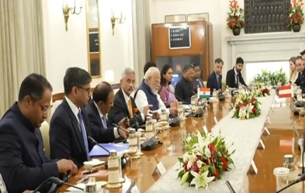 Prime Minister Narendra Modi and Austrian Federal Chancellor Christian Stocker conducted high-level delegation talks Thursday at Hyderabad House in New Delhi.