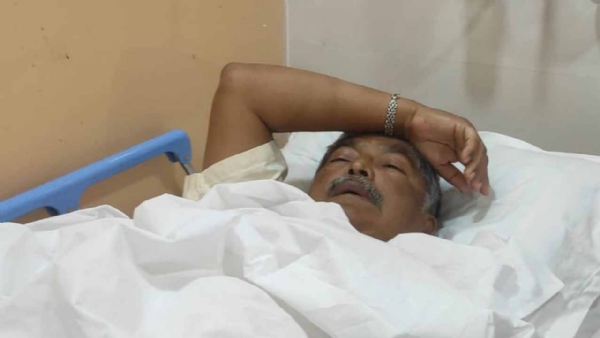 Asit Majumdar on hospital bed