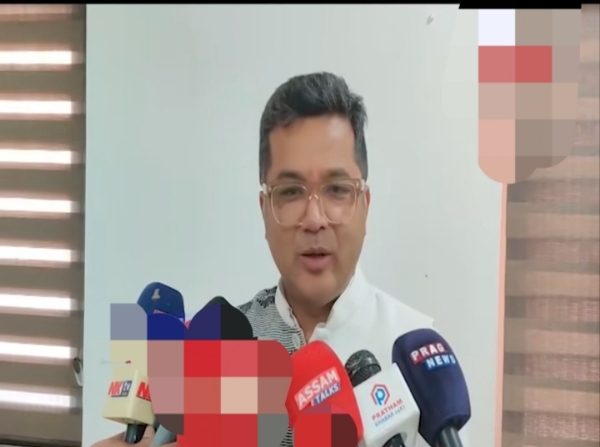 Union Minister for External Affairs Pabitra Margherita talking to local media on Sunday.