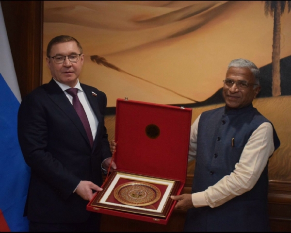 Rajya Sabha Deputy Chairman Shri Harivansh with Vladimir Yakushev, First Deputy Speaker of the Federation Council of the Russian Federation