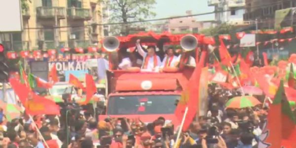 Amit Shah holds roadshow in Kolkata ahead of Suvendu Adhikari’s nomination from Bhabanipur, calls for political change