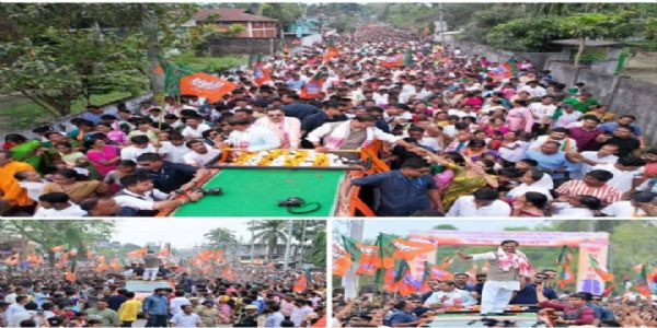 CM Campaigns for BJP Candidate Rameswar Teli in Duliajan