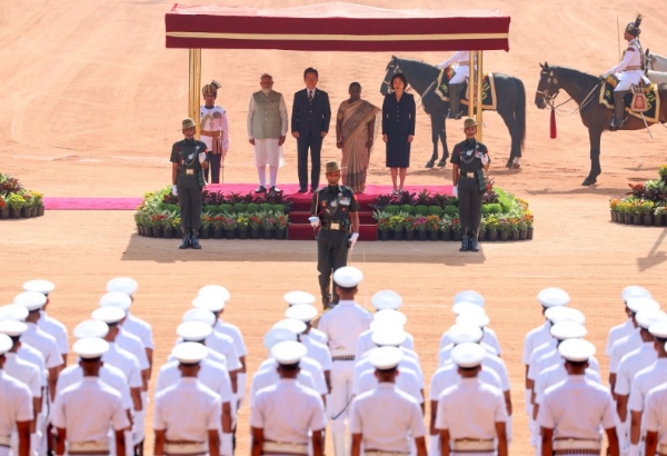 At a ceremonial event held at the forecourt of Rashtrapati Bhavan, President Droupadi Murmu and Prime Minister Narendra Modi welcomed South Korean President Lee Jae-myung, who is on a visit to India, in the traditional manner.