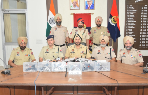 CP Amritsar Gurpreet Singh Bhullar briefing press conference.