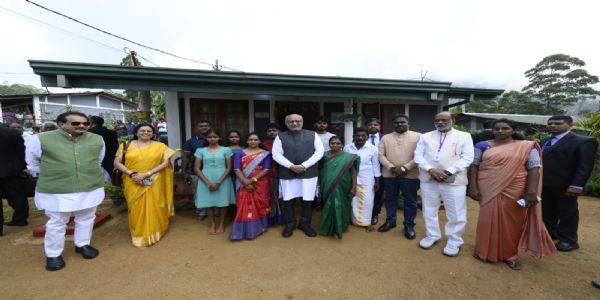 Vice President Radhakrishnan Inspects India-Funded Housing Project for Indian-Origin Tamils in Sri Lanka