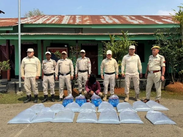 Image of the Man Arrested With 310 Litres of Illicit Liquor in Manipur.