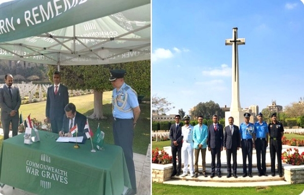 Officials signing the agreement after the Joint Defence Committee meeting in Cairo.
