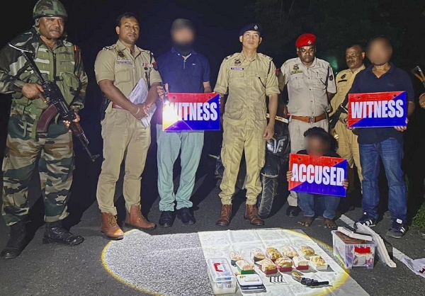 Image of the Man Apprehended With Suspected Heroin and Firearm in Cachar.