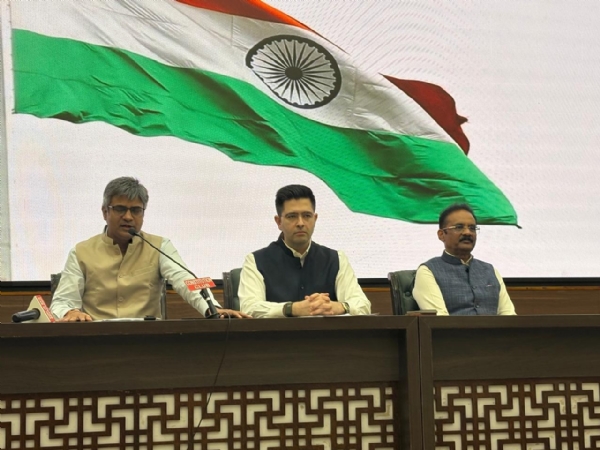 Rajya Sabha MP Raghav Chadha, Sandeep Pathak, and Ashok Mittal.