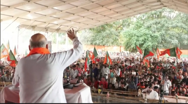 Amit Shah addressing the rally