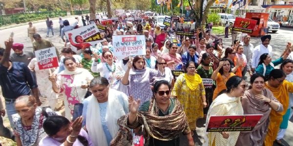 BJP Women Leaders Detained in Chandigarh March Over Women’s Reservation Bill