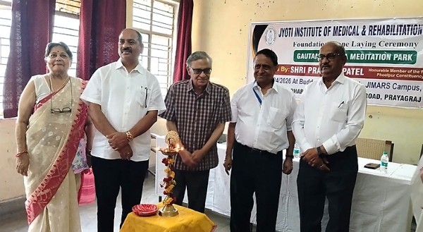 Phulpur MP lays foundation stone of Gautam Buddha Meditation Park