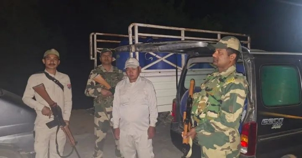 Image of the Man Arrested With Codeine Syrup and Fuel-Laden Vehicles Intercepted in Manipur.