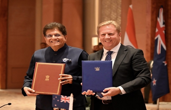 Commerce and Industry Minister Piyush Goyal and New Zealand’s Trade and Investment Minister Todd McClay