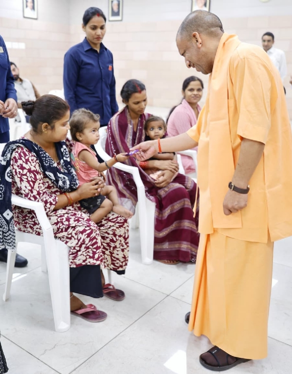 Chief Minister showered his affection on the children