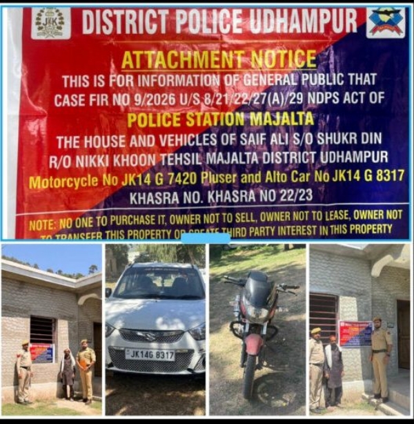 Six Held With Drugs, Assets Worth Rs 73 Lakh Attached In J&K’s Udhampur