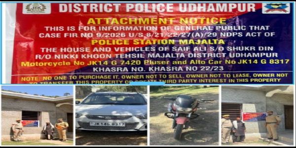 Six Held With Drugs, Assets Worth Rs 73 Lakh Attached In J&K’s Udhampur