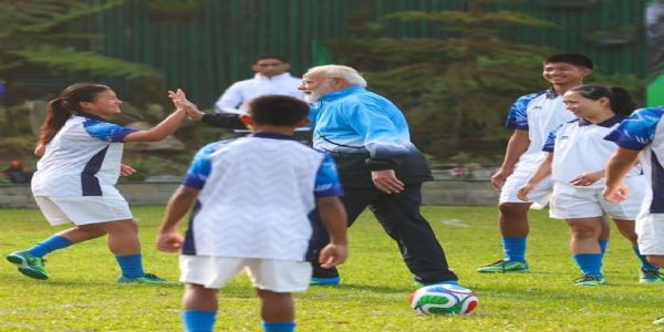 PM Modi kicks off second day in Gangtok with friendly football session with youth