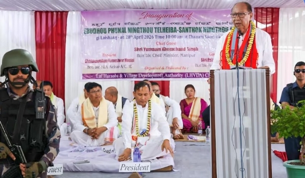 Manipur Chief Minister Yumnam Khemchand Singh addressing the meeting.