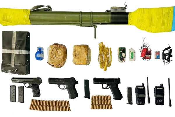 RPG, RDX and Pistols Recovered