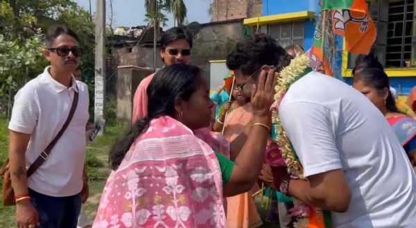 Debashish Mukherjee during campaign