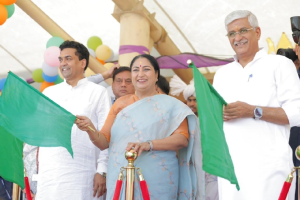 Union Culture and Tourism Minister Gajendra Singh Shekhawat,Delhi CM Rekha Gupta,Parvesh Sahib Singh Flagged Off Somnath Swabhiman Parva Yatra