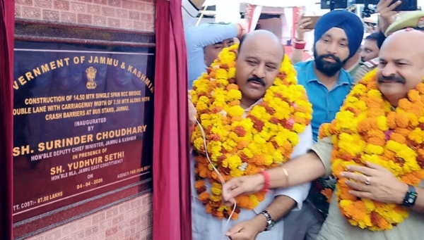 DyCM inaugurates bridge at Bus Stand Jammu