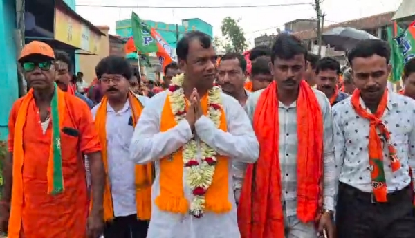 The BJP candidate during campaign The BJP candidate during campaign