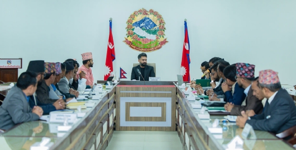 Prime Minister Balendra Shah with Lumbini Province lawmakers.