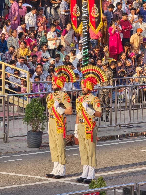 BSF soldiers in retreat ceremony.