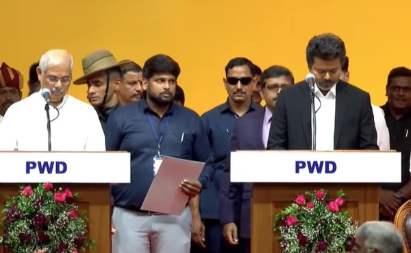 Vijay swearing in