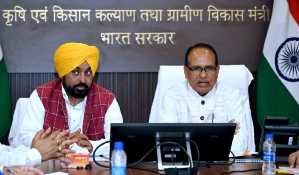 Punjab CM Bhagwant Mann and Union Minister for Agriculture & Farmers Welfare and Rural Development Shivraj Singh Chouhan