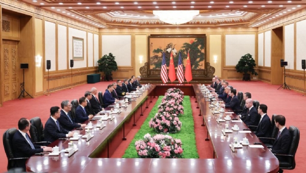 Chinese President Xi Jinping held talks with US President Donald Trump on Thursday.
