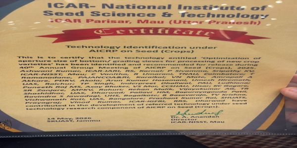 SHUATS Achieves National-Level Milestone in Advanced Seed Science Research