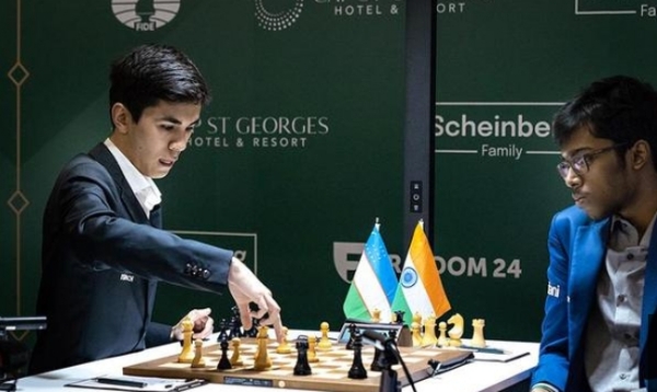 Javokhir Sindarov and Praggnanandhaa