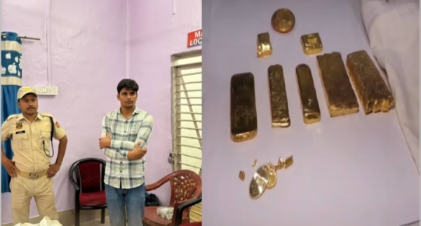Image of the Seized Gold Worth ₹3 Crore Seized From Sampark Kranti Express in Bongaigaon and Passenger Detained.