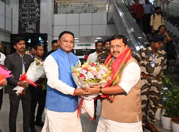 Nitin Nabin Arrives in Bhubaneswar
