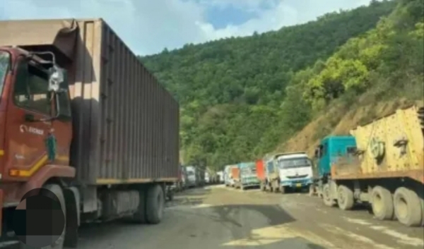 The image Related to the Four Crushed to Death Under Stone Chips as Truck Overturns Near Indo-Bangladesh Border in Tripura.