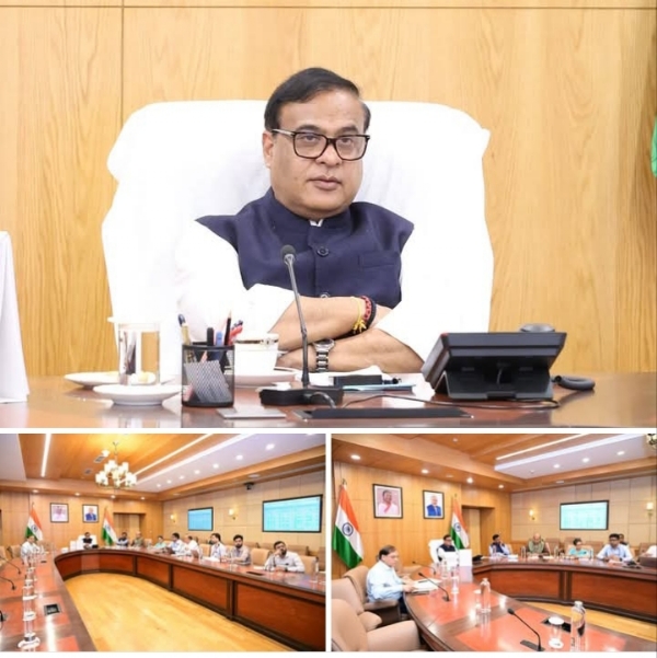 Assam chief minister Dr Himanta Biswa Sarma review in the situation with officials.