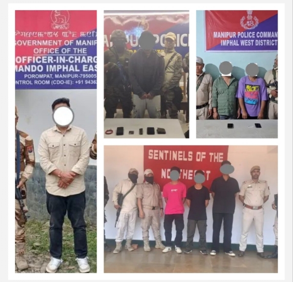 Images of the Five Arrested Militants Linked to PLA, KYKL and UNLF Near India-Myanmar border in Manipur.