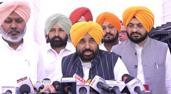 Addressing the media, CM Bhagwant Singh Mann Addressing the media, CM Bhagwant Singh Mann