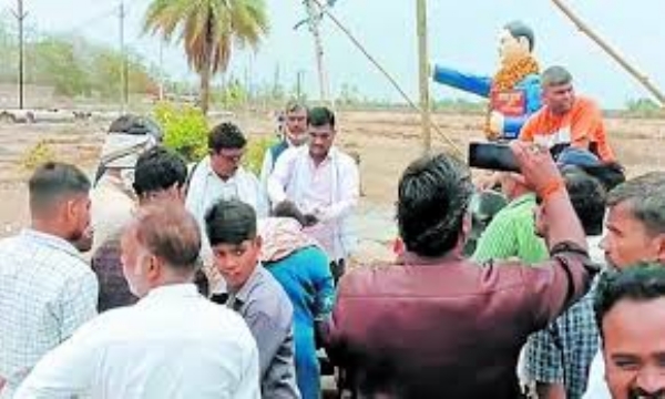 A statue of Dr Bhimrao Ambedkar was reportedly vandalized A statue of Dr Bhimrao Ambedkar was reportedly vandalized