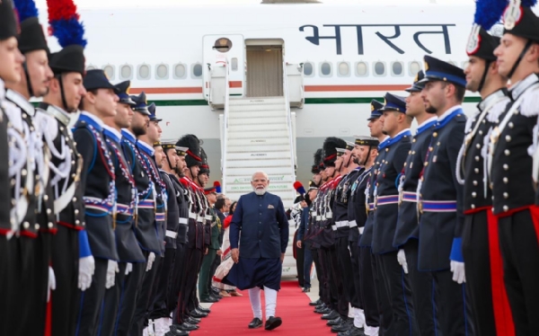 PM Narendra Modi arrived in Rome,Italy