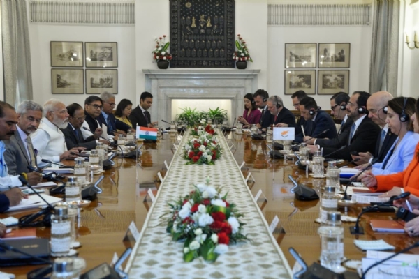 Prime Minister Narendra Modi and the President of Cyprus hold delegation-level talks.