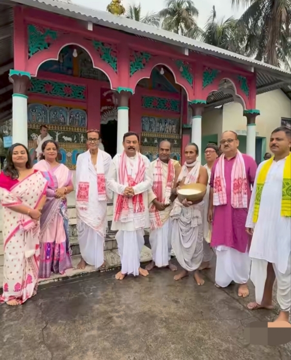 Senior BJP MLA Ranjit Kumar Das Speaker of  the 16th Assam Legislative Assembly at Barpeta Satra.