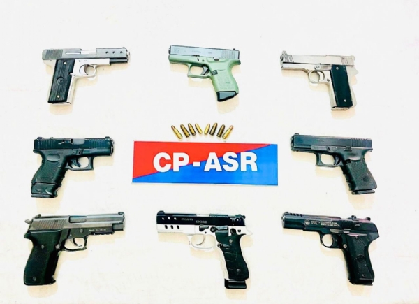 recovered eight sophisticated pistols along with live cartridges