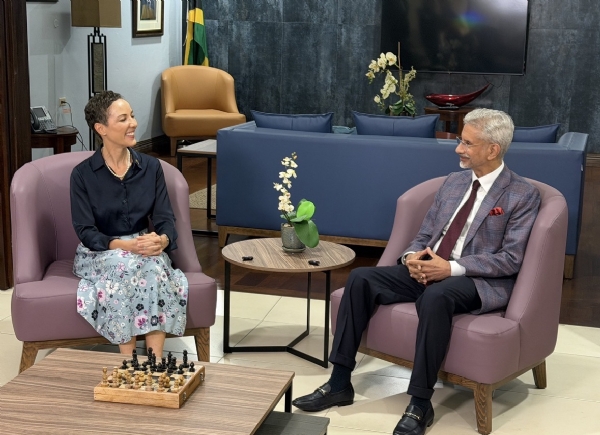 Foreign Minister Dr. S. Jaishankar in Kingston during his meeting with Jamaica’s Foreign Minister Kamina Johnson Smith
