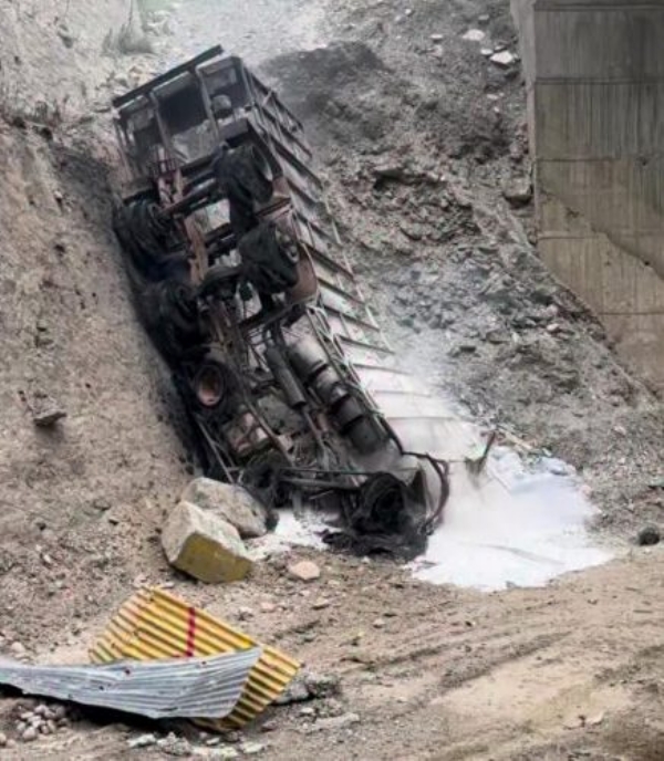 Two Killed As Truck Falls Into Gorge, Catches Fire In J&K’s Ramban
