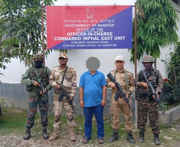 Image of the Security Forces Arrest RPF/PLA Cadre in Manipur